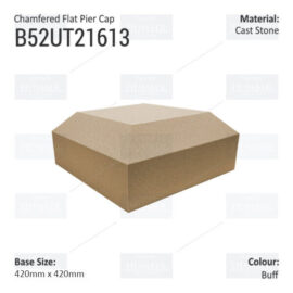 Chamfered Flat Pier Cap 430mm x 430mm - Buff