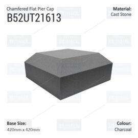 Chamfered Flat Pier Cap 430mm x 430mm - Charcoal