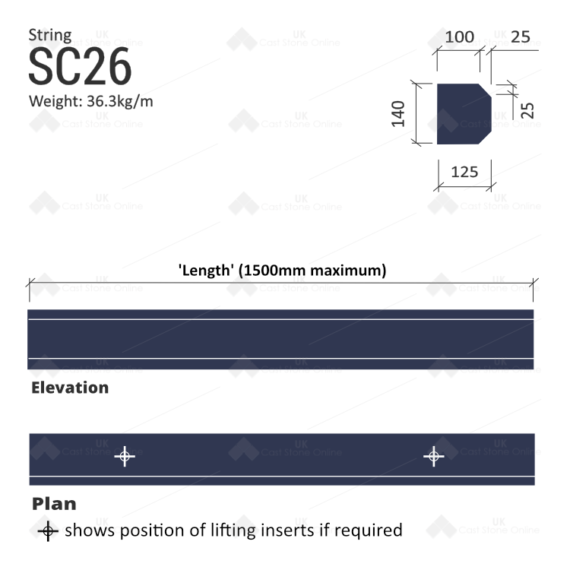 Chamfered String Course SC26 - Image 4