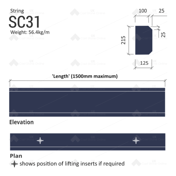Chamfered String Course SC31 - Image 7