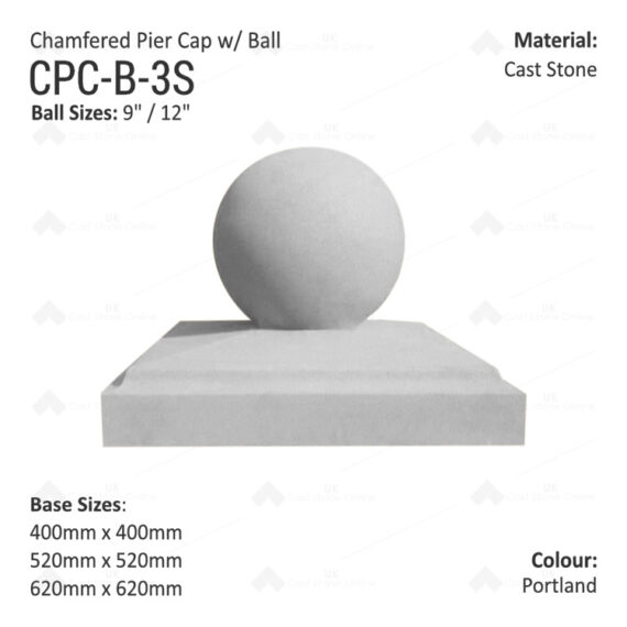 Pier Caps Chamfered with Finial - Various Sizes - Image 6