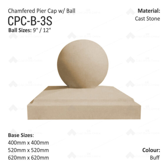 Pier Caps Chamfered with Finial - Various Sizes - Image 4