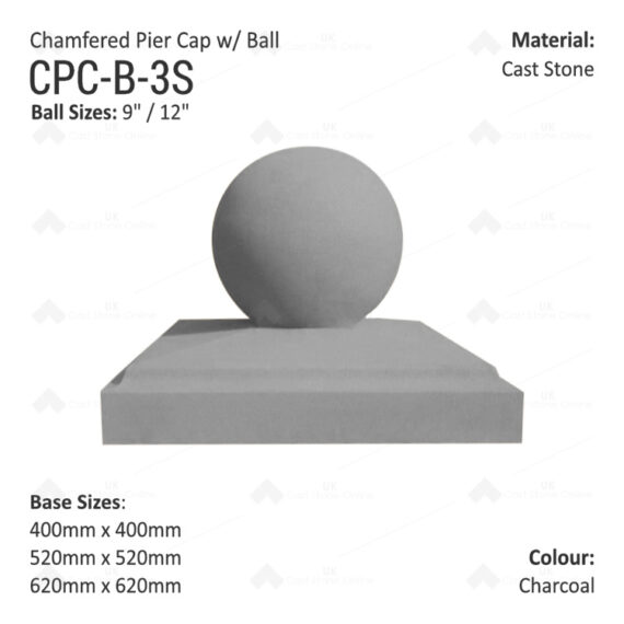 Pier Caps Chamfered with Finial - Various Sizes - Image 5