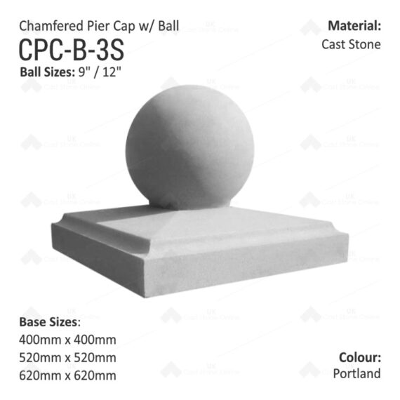 Pier Caps Chamfered with Finial - Various Sizes - Image 2