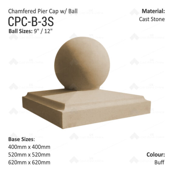 Pier Caps Chamfered with Finial - Various Sizes