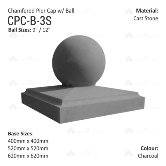 Pier Caps Chamfered with Finial - Various Sizes - Image 3