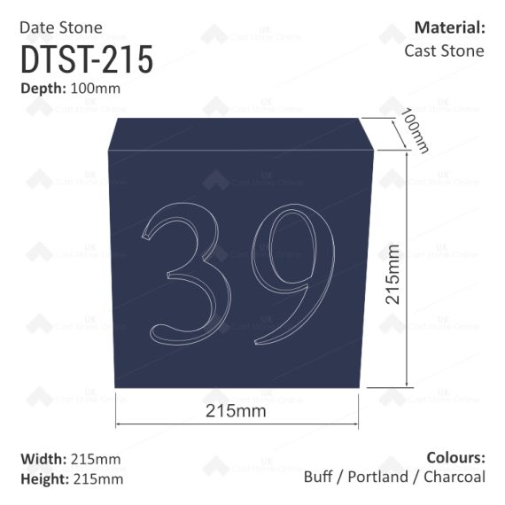 Stone Number Types Cast Stone Number Stones 215mm x 215mm – UK Cast Stone Online