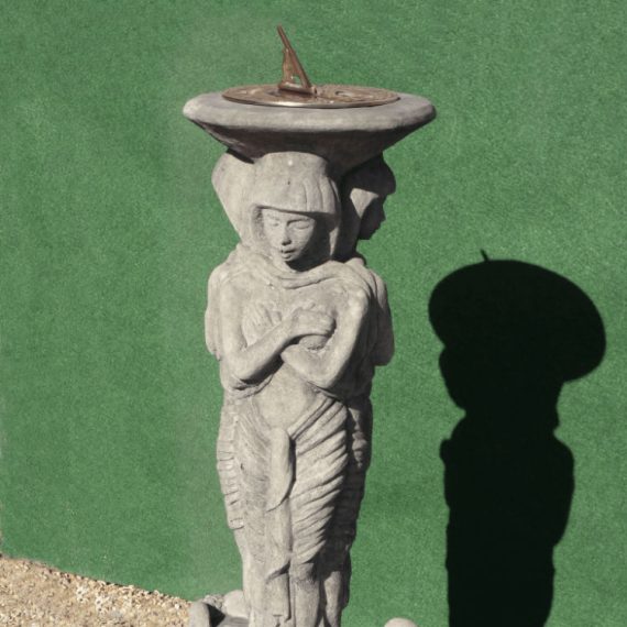 EgyptianAgedBrassSundial_EABS-C3742 in garden