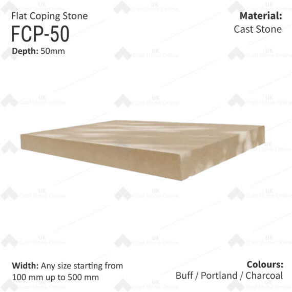 Flat Wall Copings - 665mm Length / 50mm Height