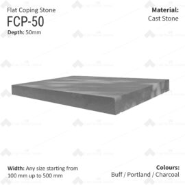 Flat Wall Copings - 665mm Length / 50mm Height - Charcoal