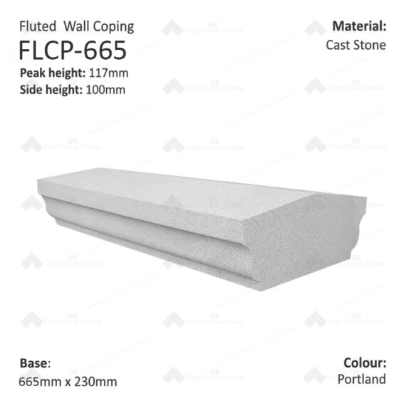 Fluted Wall Copings - 665mm X 230mm - Image 3