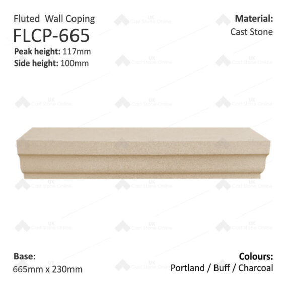 Fluted Wall Copings - 665mm X 230mm