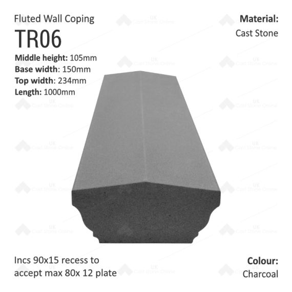 Fluted Wall Coping - 1000mm X 150mm X 105mm - Image 3