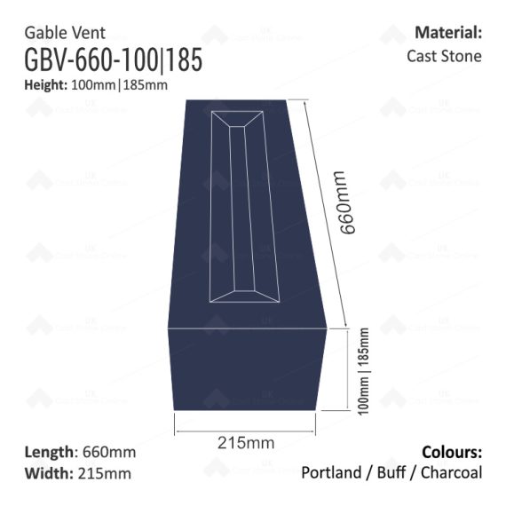 Gable Vents 660mm x 215mm x 100mm - Image 4