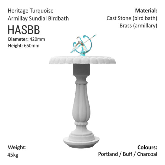 HeritageTurqArmSunBirdbath_HTASBB