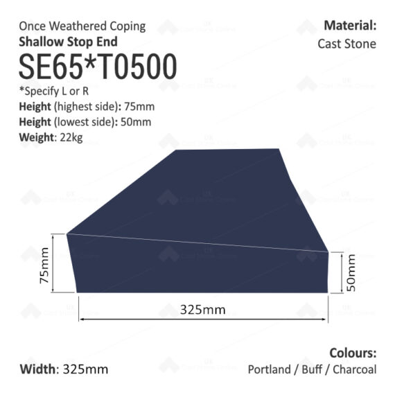 ONCE WEATHERED WALL COPING - Stop End (Shallow Version) - Image 10
