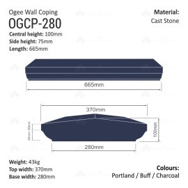 Ogee Wall Coping (Various Sizes)