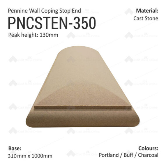Pennine Wall Coping Stop End - 310mm X 1000mm