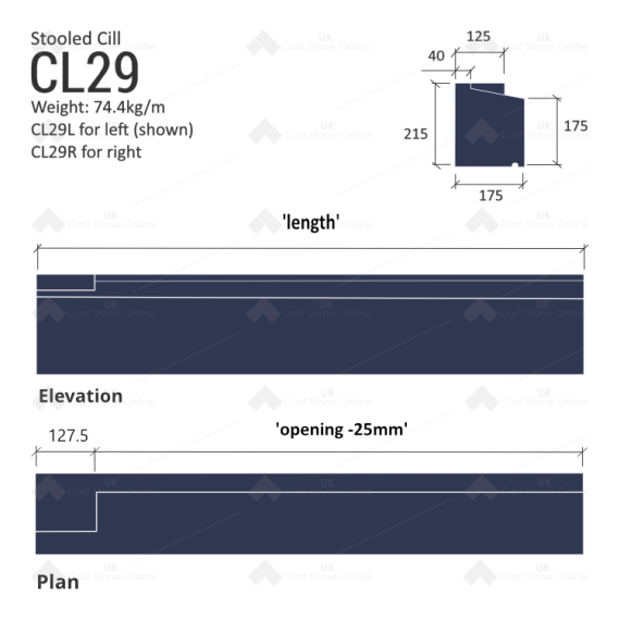 Stooled Cill CL29