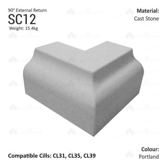 Bullnose String Course (90° External Return) SC12 - Image 2