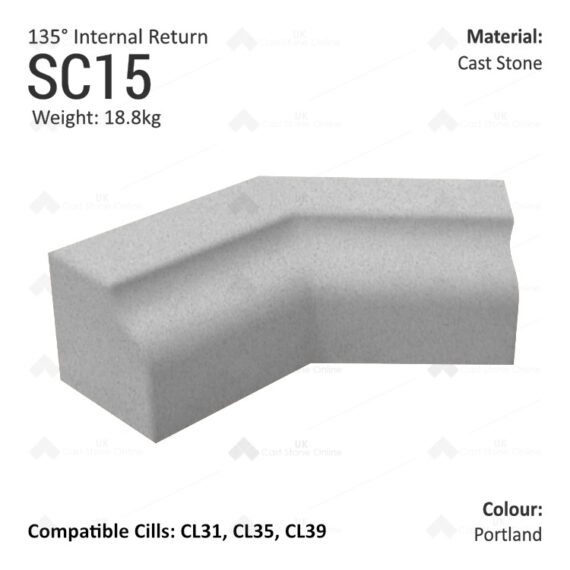 Bullnose String Course (135° Internal Return) SC15 - Image 2