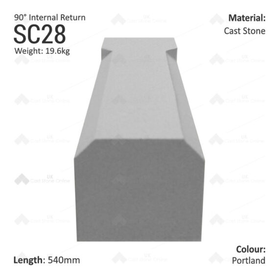 Chamfered String Course (90° Internal Return) SC28 - Image 2