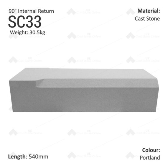 Chamfered String Course (90° Internal Return) SC33 - Image 4