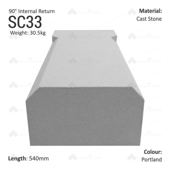 Chamfered String Course (90° Internal Return) SC33 - Image 6