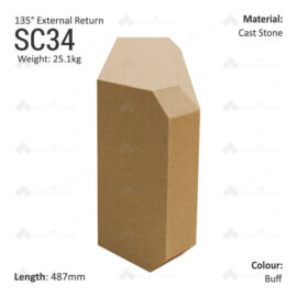 Chamfered String Course (135° External Return) SC34