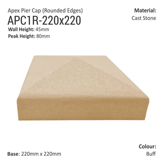 Apex Pier Cap 220mm x 220mm (Rounded Edges)