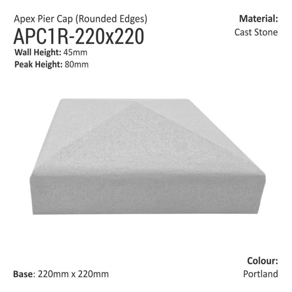 Apex Pier Cap 220mm x 220mm (Rounded Edges) - Image 2