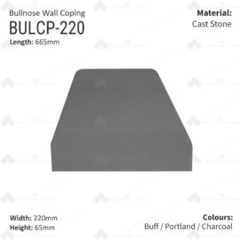 Bullnose – 665mm x 230mm - Charcoal