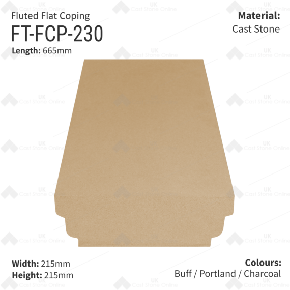 Fluted Flat Top Wall Coping – 230mm x 665mm