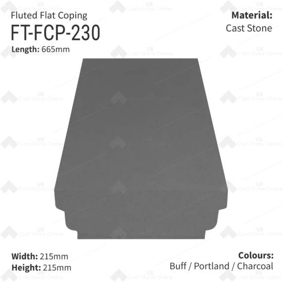 Fluted Flat Top Wall Coping – 230mm x 665mm - Image 3