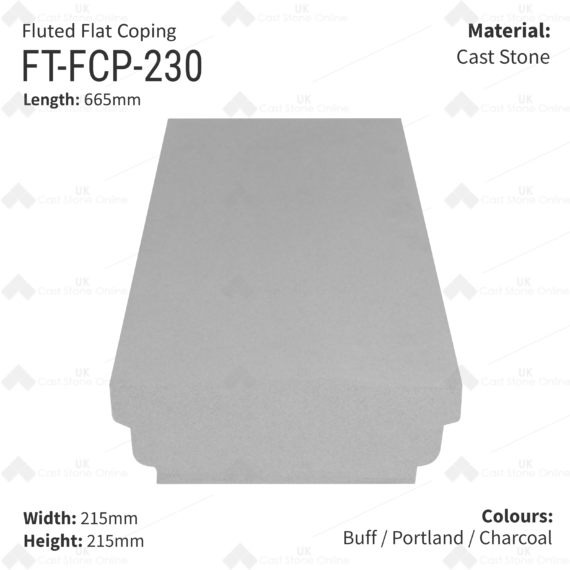 Fluted Flat Top Wall Coping – 230mm x 665mm - Image 2