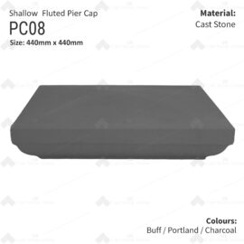 Slimline Fluted Pier Cap 440mm x 440mm - Charcoal